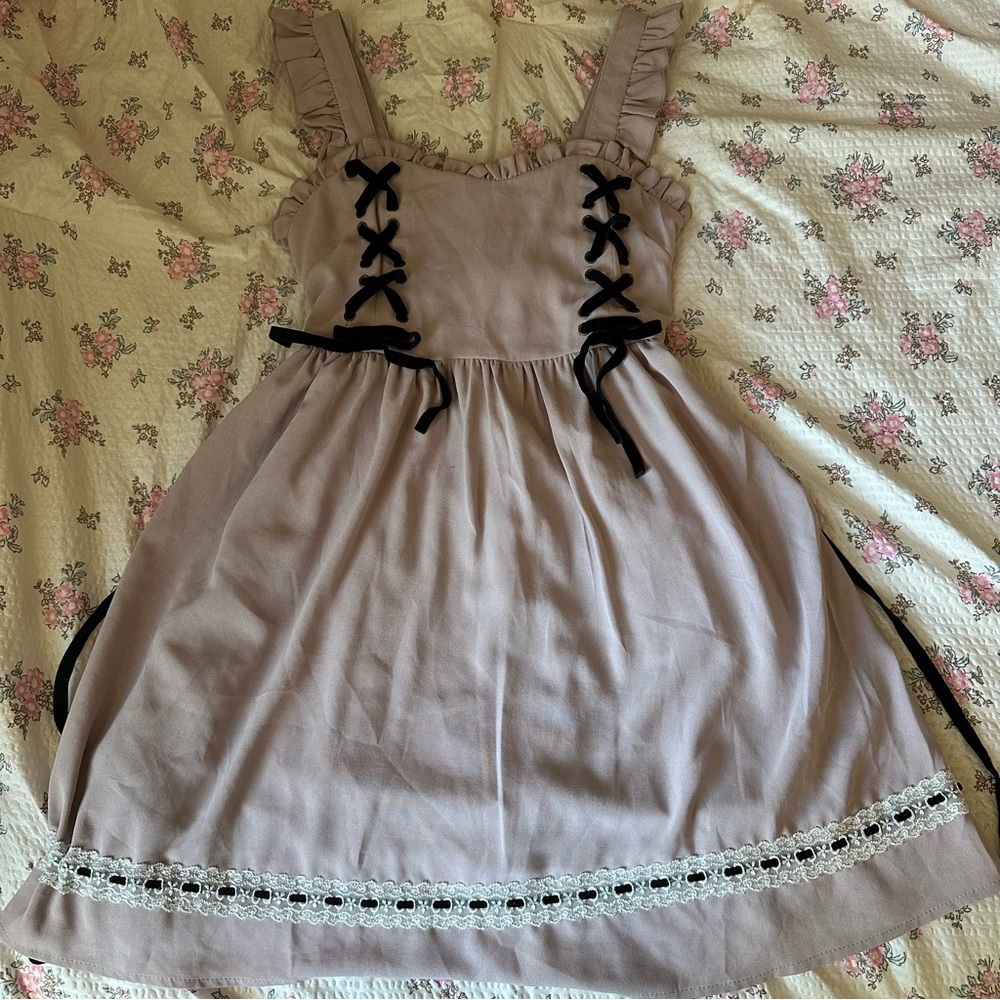 Dear my love jirai kei black pink mini dress
